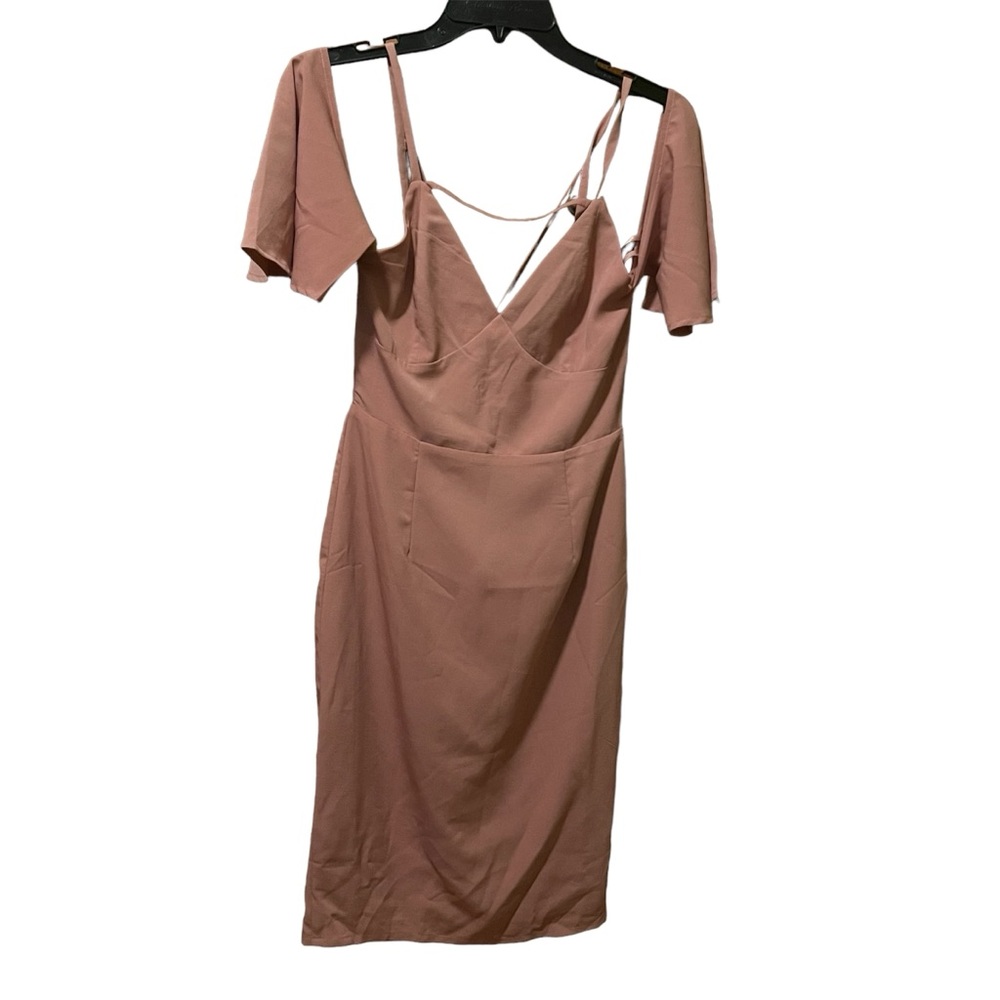 Runaway The Label Madeline off the shoulder dress in rose color
